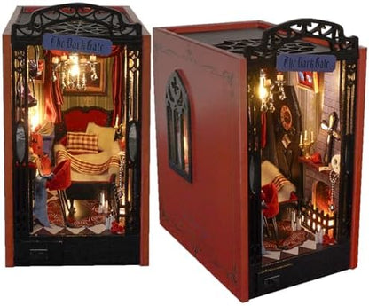 DIY Miniature House Kit, European Style Book Nook Kit, Illusion Mirror Design Miniature Dollhouse Kit, Booknook Bookshelf Desktop Decor Model Build Creativity Gift for Women and Adults by TOPBSFARNY