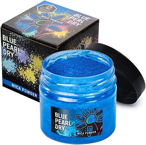 Blue Pearl Dry Mica Powder for Resin Coloring 2 oz - Pigment Powder by ALEXES