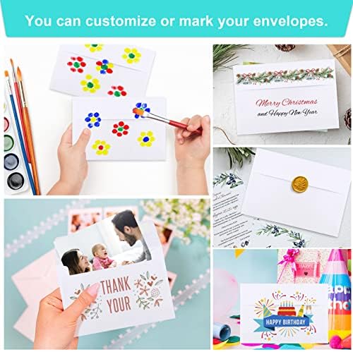 Joyberg 280 Packs A4 Envelopes, White, 4x6 Photo, Self Seal for Invitations, Weddings, Baby Shower, Photos, Postcards, Greeting Cards, Mailing - Image 5
