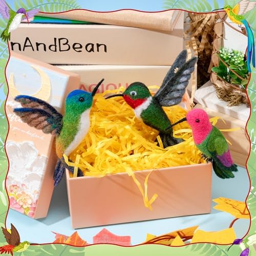 WATINC Needle Felting Kit - 3 Set Unique Different Cute Doll Wool Felt Needle Tools Foam Pad Instruction, DIY Home Decoration Craft Party Supplies for Art Work Starter Beginners (Hummingbird) - Image 4
