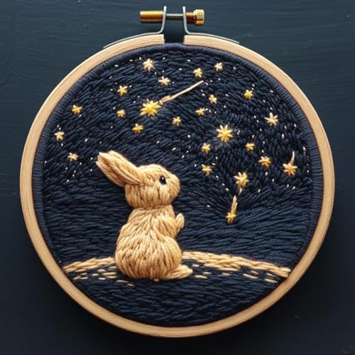 Punch Needle kit for Beginners – Sweet Cute Bunny Embroidery Set, Punch Stitching kit for Adults, Needle Punch Kits for Adults by Unknown