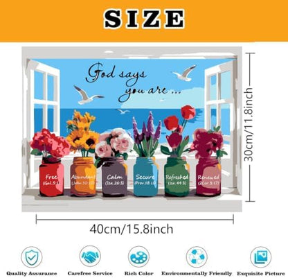Wishful Window Paint by Numbers Kit for Adults Framed Canvas, Frameworkless - Image 3