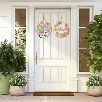 Sereliy 24 Pcs Spring Coloring Wreath Crafts, Color Your Own Flower Crafts, DIY Paper Wreath for Spring Home Activities Games. (Spring.24) - Image 5