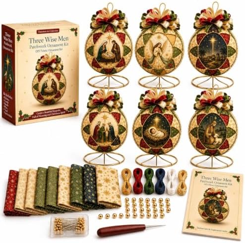 Christmas Nativity Patchwork Ornament DIY Kit, Handmade Quilted Fabric by Unknown
