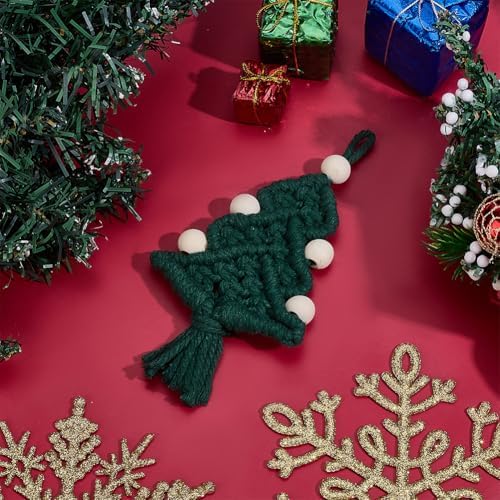 ACRNIGHEET 4 Sets DIY Macrame Christmas Tree Kit, Christmas Tree Macrame with Tassels Ornament Kit, Craft Kits for Adults Beginners with Step by Step Tutorial Instruction - Image 5