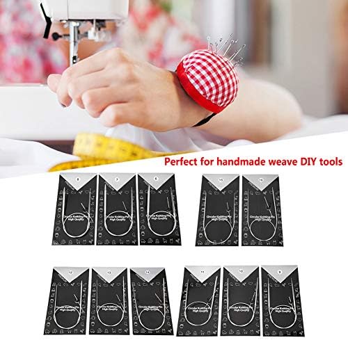 11Pcs Circular Knitting Needles Set, Stainless Steel Weave Needles for Beginners Experienced Crochet Lovers 5mm 4.75mm 4.5mm 4mm 3.5mm 3mm 2.5mm 2.25mm 2mm 1.75mm 1.5mm(43cm) - Image 4