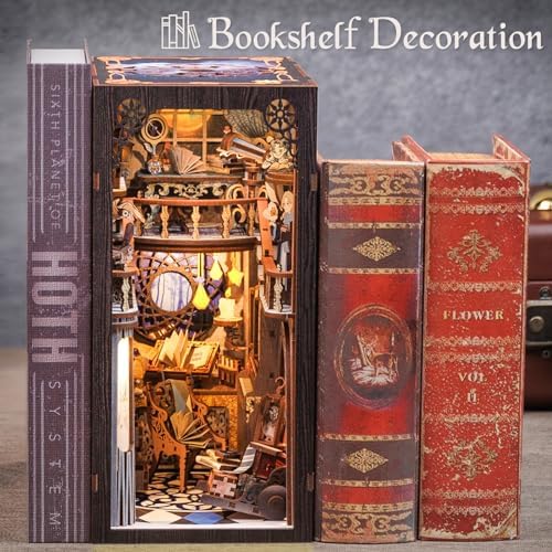 CUTEBEE Book Nook Kit - DIY Miniature House Kit for Adults and Teens, Dollhouse Booknook Tiny House Model Build Bookshelf Decor, Gifts for Family, Friends - Image 2
