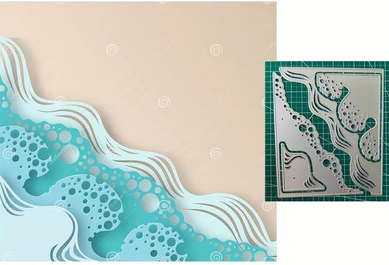 Lapoo Cutting Die for Scrapbooking, 3D Backgrounds Frame New Cutting Dies DIY Album Card Making Decor Paper Craft Metal Die Cuts Party Decorations (Spray 4.7 x 4 in) by LAPOO