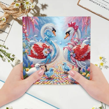 6pcs DIY Diamond Art Greeting Cards Kit with Envelopes&Tools - Create Your Own Sparkling Birthday, Thank You, Holiday Cards for Adults & Beginners(Swan) - Image 7