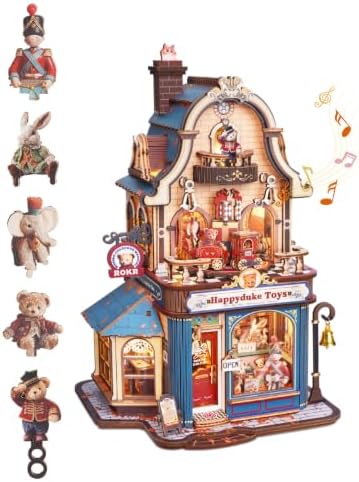 ROKR Happyduke Toys DIY Miniature House Kit 3D Wooden Puzzles for Adults by ROKR-InterestingSmartPuzzleToys