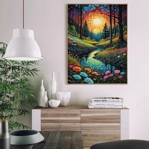 NEGEKFKX Landscape Paint by Numbers Kit for Adults Beginner,Aurora Easy Adult Paint by Number Kits on Canvas DIY Painting for Beginners Art by Numbers for Home Wall Decor 16x20 Inch - Image 2