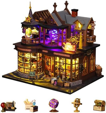 Flever Dollhouse Miniature DIY House Kit Creative Room with Furniture for Romantic Artwork Gift (Magic Treasure House) by Flever