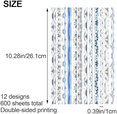 600 Sheets Paper Star Strips for DIY Hand Art Crafts, Double-Sided Printing Origami Paper for Star Jar, Wish Bottles, Home Decoration (Landscape Painting) - Image 2