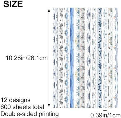600 Sheets Paper Star Strips for DIY Hand Art Crafts, Double-Sided Printing Origami Paper for Star Jar, Wish Bottles, Home Decoration (Landscape Painting) - Image 2