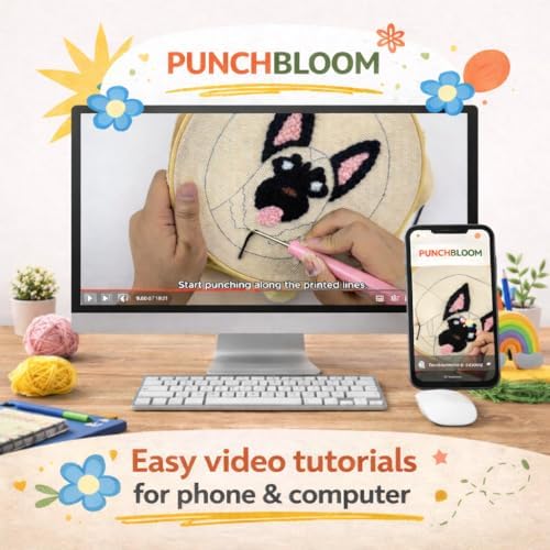 Punch Needle Coaster Kit for Adults Beginners, Easy Punch Embroidery Starter Set with Instructions – Fun Mug Rug Making Kit for Table Decor & Festival DIY Gifts (6pcs Cute Dogs) - Image 4