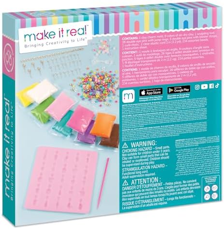 Make It Real:Clay Charm DIY Jewelry Kit - Make 30+ Clay No Bake Charms to Attach to Your Chain, Arts & Crafts, Girls & Kids Ages 8+ - Image 2