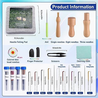 Mayboos Needle Felting Kit, 6"x6" Needle Felting Pad Tools - Image 2