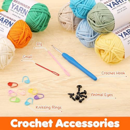 8x50g Beginner Crochet Yarn for Crocheting, 8 Colors Cotton Yarn for Gifts - Image 5