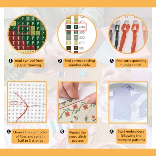 FREEBLOSS Cross Stitch Wall Hanging Kits Joy in The Journey 13.8 * 19.7inch - Image 4