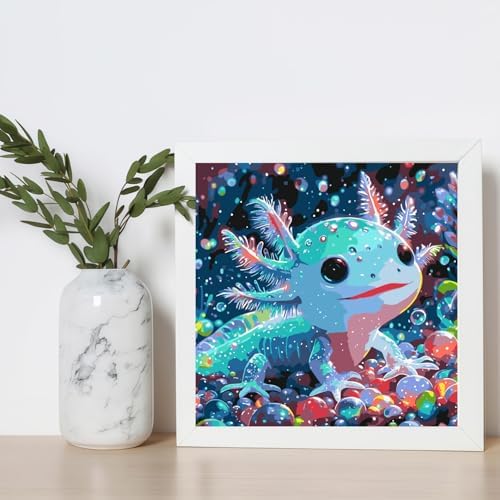 DOTSTART Paint by Numbers Kit for Adults,Glittering Axolotl Paint by Number for Adults,Acrylic Adults' Paint-by-Number Kits, Easy Paint by Number Adult Canvas for Home Wall Art Decor, 15.8 X 15.8 inch - Image 3