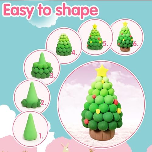 Air Dry Clay 48 Colors，Modeling Clay for Kids, with 3 Sculpting Tools and 6 Sheets Dinosaur Stickers, Safe & Non-Toxic, DIY Molding Clay Gift for Boys and Girls - Image 4