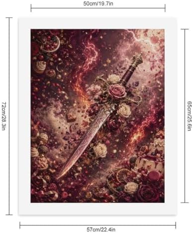 Bozfoxa Paint by Numbers Kit for Adults Beginner Retro Rose Sword - Image 2