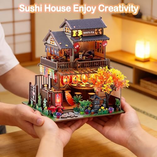 Japanese Sushi Miniature House Kit, DIY Miniature Dollhouse Kits for Adults - Image 7
