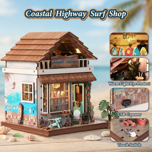 Mini House Miniature Dollhouse Kit, 3D Wooden Puzzle Book Nook Kit - Image 6