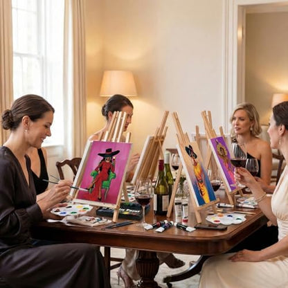 Cholemy 36 Pcs Paint and Sip Kit Gift for Adults 8''x10'',Wine Lady - Image 6