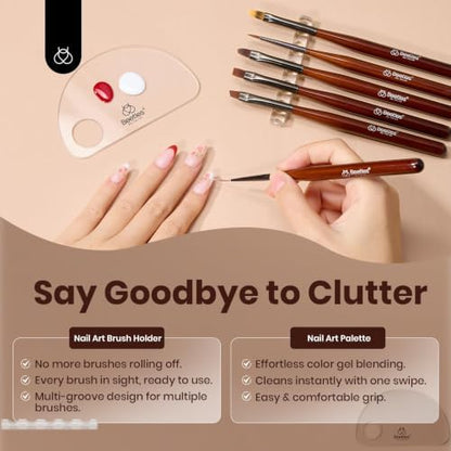 Beetles Gel Polish Nail Art Brushes, 6 Pcs Fingernail Art Design Pens - Image 7