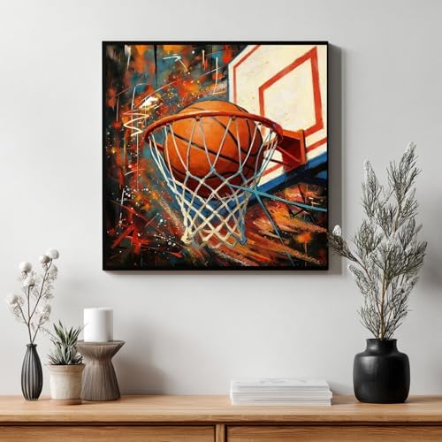 CRZMODE Basketball Paint by Numbers Kit for Adults,Basketball Paint by Numbers for Adults, Acrylic Painting Crafts for Home Decor Gift (16x16inch) - Image 4