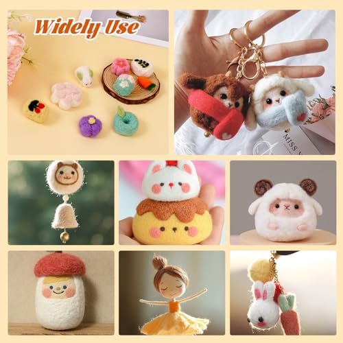 Catopia Needle Felting Kit,Needle Felting Starter Kit,Wool Roving 40Colors Set,Wool Felt Tools for Felted Animal Needle Felting Supplies,Needle Felting Tools Kit,Children’s Day (40c fleting kit) - Image 4