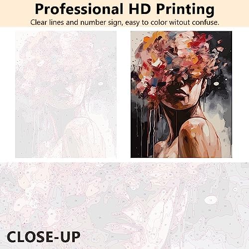 TUMOVO Abstract Woman and Lady Paint by Numbers Craft Kit for Adults - Image 2
