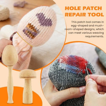 Mini Darning Mushroom Loom Kit, 14 Hooks Visible Weaving Tool - Image 4