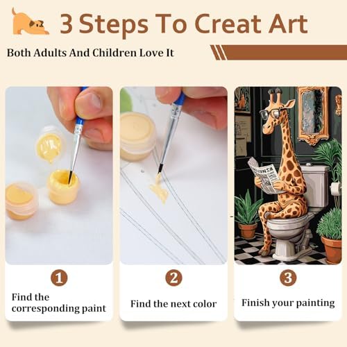 Reivworl Giraffe Paint by Numbers Kit for Adults Beginner 16×20 inch - Image 6