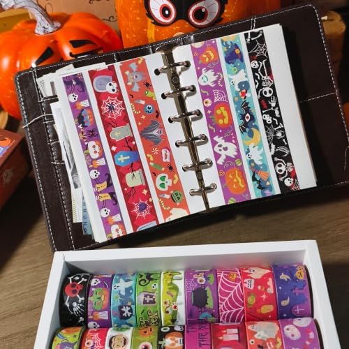 Halloween Washi Tape Set Pumpkin Scrapbook Tape 18 Rolls - Image 4