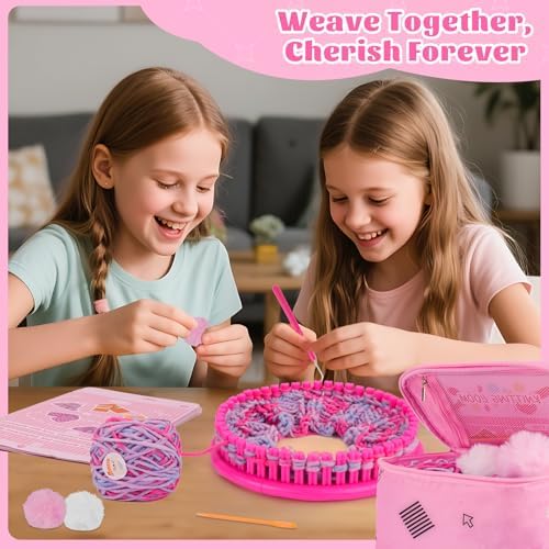 PREBOX Knitting Loom Kit for Kids and Beginners, Hat and Scarf, Rose - Image 6