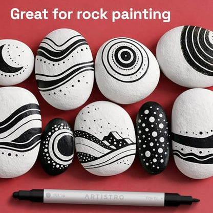 ARTISTRO Black Dual-Tip Acrylic Paint Marker Pens - Set of 24 - Image 7