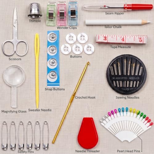 119-Piece Travel Sewing Kit for Adults & Kids, Small Needle & Thread Kit - Image 4