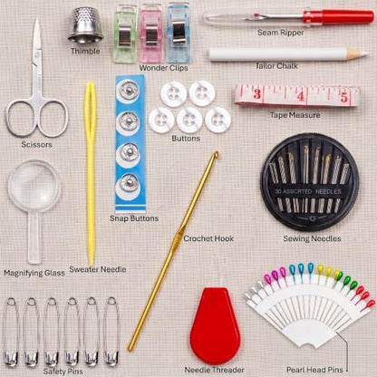 119-Piece Travel Sewing Kit for Adults & Kids, Small Needle & Thread Kit - Image 4