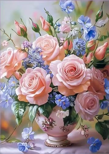 Flowers Stamped Cross Stitch Kits Cross Stitch Patterns,Dimensions Cross Stitch Kits Embroidery Kit Arts and Crafts for Beginners 11.8x15.7 inch by Unknown