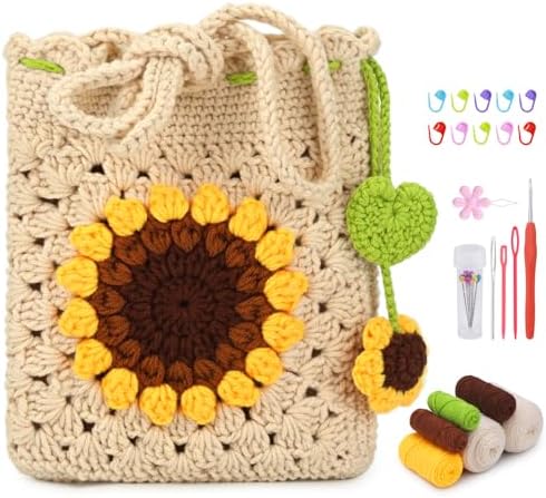 Pnytty Crochet Bag Kit, Crochet Kit for Beginners with Crocheting Tools by Pnytty