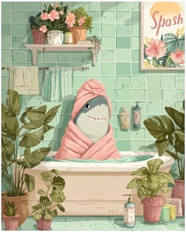 Reivworl Shark Paint by Numbers Kit for Adults Beginner 16×20 inch by Reivworl