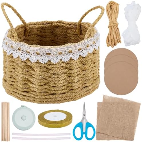 FREEBLOSS Macrame Woven Basket kit DIY Macrame Kit for Beginners with Instruction Lace Basket Weaving Craft Supplies Baskets Weaving Project for Holiday Activities by FreeandCreativeCraftsArt
