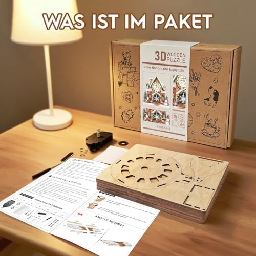 3D Wooden Puzzles for Adults-Christmas Clock Puzzle-Adult Crafts - Image 2