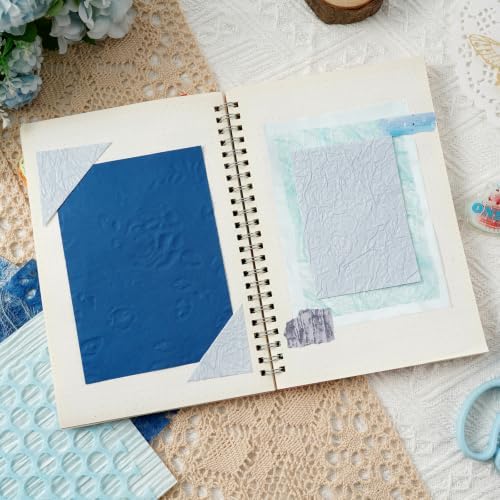 50 Sheets A5 Blue Multi Texture Junk Journal Scrapbook Decorative Paper - Image 4