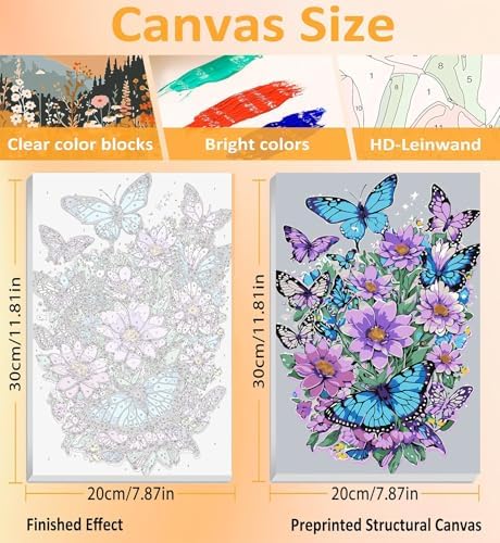 3 Pack Framed Paint by Numbers Butterfly for Adult with Easel (8x12 inch) - Image 3