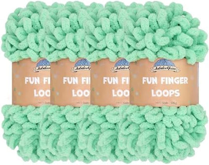 JubileeYarn Fun Finger Loops Yarn - Peppermint - 4 Skeins by BambooMN