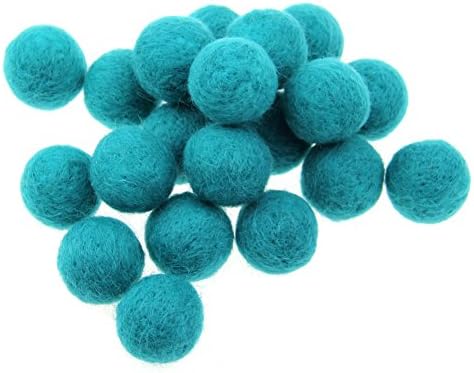 Zasy 30mm Needle Wool Felt Balls Foam Filled Wool Felt Pom Pom Home Decor DIY (Turquoise) - Image 3