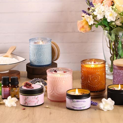 DARJEN Candle Making Kit for Adults, 8 Jars & Tins Soy Wax Scented DIY Set - Image 6